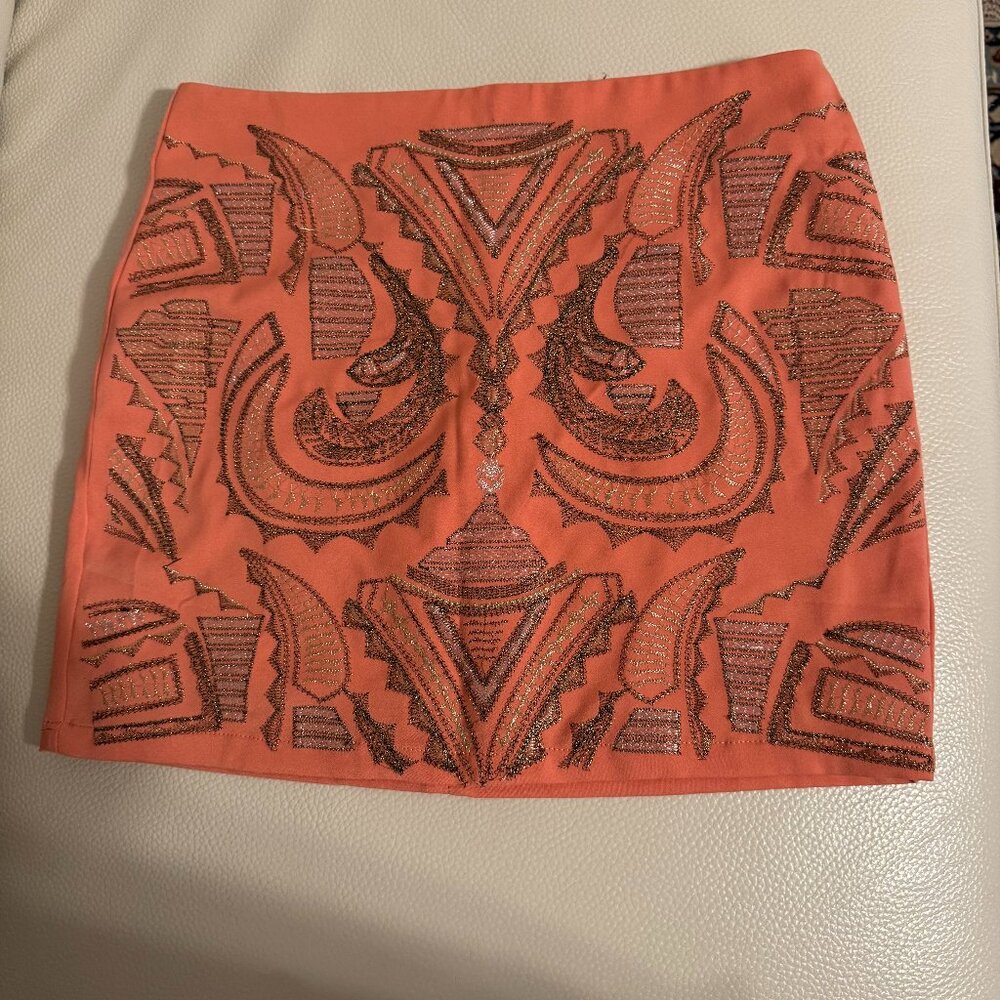 Love Posh Pink Embroidered Skirt NWOT